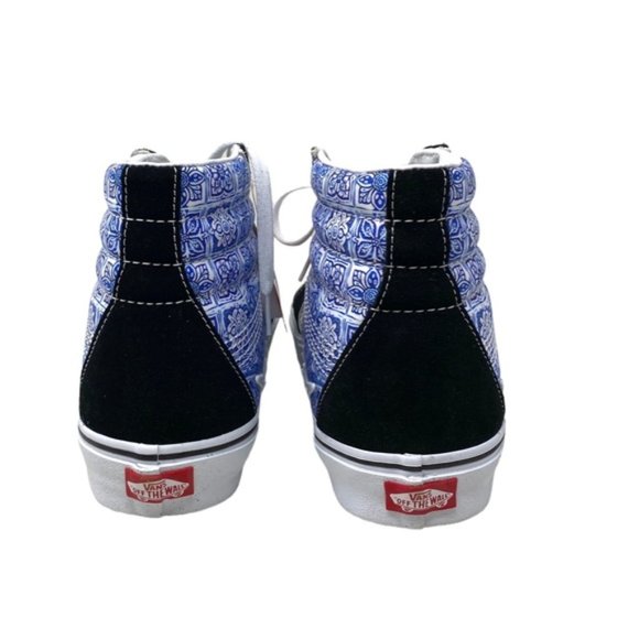 VANS Sk8-Hi Bolt Shoes Men's Black Blue Suede Canvas Sneakers Skate VN0A5JIVBLK - Picture 6 of 8